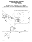 W10293911 BURNER ASSEMBLY Diagram and Parts List for WGD9750WL2  Whirlpool Dryer