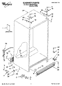 CABINET PARTS Diagram and Parts List for 6ED2FHKXRL02  Whirlpool Refrigerator