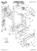 CABINET PARTS Diagram and Parts List for WED5300ST0  Whirlpool Dryer