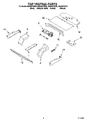 TOP VENTING Diagram and Parts List for GBS307PDB9  Whirlpool Wall Oven