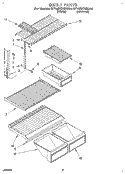 SHELF Diagram and Parts List for RT18DKXBW00  Roper Refrigerator