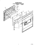 DOOR Diagram and Parts List for KEDC205YWH1  KitchenAid Range