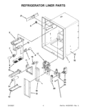 REFRIGERATOR LINER PARTS Diagram and Parts List for 5VGI6FARAF00  Whirlpool Refrigerator