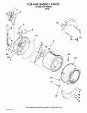 TUB AND BASKET PARTS Diagram and Parts List for IFW7300WW02  Inglis Washer