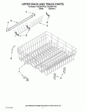 UPPER RACK AND TRACK PARTS Diagram and Parts List for 7GU2300XTVQ3  Whirlpool Dishwasher