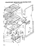 COMPARTMENT SEPARATOR AND CONTROLS Diagram and Parts List for ET18MK2LWR1  Whirlpool Refrigerator