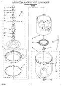 AGITATOR, BASKET AND TUB Diagram and Parts List for 6LSP8255AW2  Whirlpool Washer