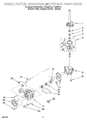 BRAKE, CLUTCH, GEARCASE, MOTOR AND PUMP Diagram and Parts List for LTE5243DQ2  Whirlpool Washer Dryer Combo