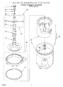 AGITATOR, BASKET AND TUB Diagram and Parts List for 3CAP2762BW0  Whirlpool Washer