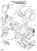 DRYER BULKHEAD Diagram and Parts List for LTG5243DQ0  Whirlpool Washer Dryer Combo