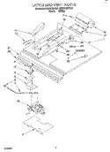 LATCH AND VENT Diagram and Parts List for KEBS246BBL2  KitchenAid Wall Oven