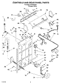 CONTROL AND REAR PANEL PARTS Diagram and Parts List for RAX4232KQ1  Roper Washer