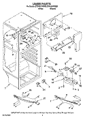 LINER PARTS Diagram and Parts List for CTB1821VRW00  Whirlpool Refrigerator