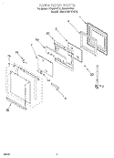 OVEN DOOR Diagram and Parts List for RS696PXEQ2  Whirlpool Range