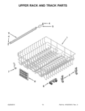 UPPER RACK AND TRACK PARTS Diagram and Parts List for 7WDF530PAYM4  Whirlpool Dishwasher