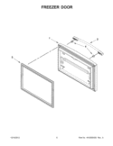 FREEZER DOOR Diagram and Parts List for GX5FHTXVY010  Whirlpool Refrigerator