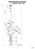 BRAKE AND DRIVE TUBE PARTS Diagram and Parts List for KAWS850LE2  KitchenAid Washer