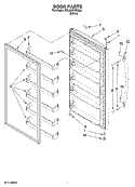 DOOR PARTS, OPTIONAL PARTS (NOT INCLUDED) Diagram and Parts List for EVL201NXRQ04  Whirlpool Freezer