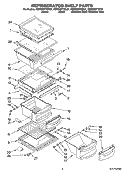 REFRIGERATOR SHELF PARTS Diagram and Parts List for KSRX25FTSS01  KitchenAid Refrigerator