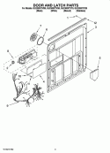 DOOR AND LATCH PARTS Diagram and Parts List for GU2300XTVQ0  Whirlpool Dishwasher