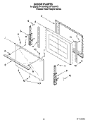 DOOR PARTS, OPTIONAL PARTS Diagram and Parts List for RF110AXSQ2  Whirlpool Range