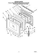 DOOR PARTS, OPTIONAL PARTS (NOT INCLUDED) Diagram and Parts List for RF262LXSB0  Whirlpool Range