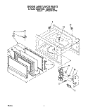 DOOR AND LATCH Diagram and Parts List for RM280PXAQ0  Whirlpool Wall Oven