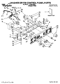 WASHER/DRYER CONTROL PANEL PARTS Diagram and Parts List for YLTE5243DQ3  Whirlpool Washer Dryer Combo