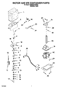 MOTOR AND ICE CONTAINER PARTS Diagram and Parts List for KSRW25CRSS03  KitchenAid Refrigerator