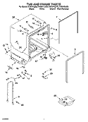 TUB AND FRAME PARTS Diagram and Parts List for KUDI01ILBT5  KitchenAid Dishwasher