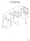 OVEN DOOR Diagram and Parts List for KEBS147DBL1  KitchenAid Wall Oven