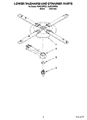 LOWER WASHARM AND STRAINER PARTS Diagram and Parts List for KUDC03ITBS0  KitchenAid Dishwasher