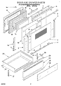 DOOR AND DRAWER Diagram and Parts List for KERS507YWH3  KitchenAid Range