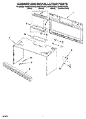 CABINET AND INSTALLATION PARTS Diagram and Parts List for KHHS179LWH4  KitchenAid Microwave