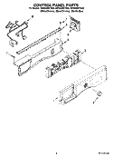 CONTROL PANEL PARTS Diagram and Parts List for MHWZ600TB00  Whirlpool Washer