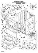 CABINET PARTS Diagram and Parts List for YGEW9868KL1  Whirlpool Dryer