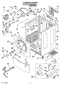 CABINET PARTS Diagram and Parts List for YGEW9250SU0  Whirlpool Dryer