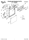 FRAME AND CONSOLE PARTS Diagram and Parts List for DU851SWPS2  Whirlpool Dishwasher