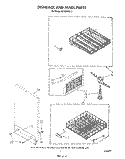 DISHRACK AND PANEL Diagram and Parts List for DU7600XS3  Whirlpool Dishwasher