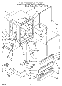TUB ASSEMBLY Diagram and Parts List for DU980QPDQ4  Whirlpool Dishwasher