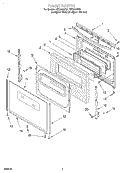 DOOR Diagram and Parts List for CES366HZ1  Whirlpool Range