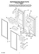 REFRIGERATOR DOOR PARTS Diagram and Parts List for KRFC90100B0  KitchenAid Refrigerator