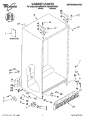 CABINET, LITERATURE Diagram and Parts List for 8ED20ZKXFW05  Whirlpool Refrigerator