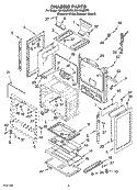 CHASSIS PARTS Diagram and Parts List for GS458LEMQ0  Whirlpool Range