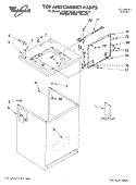 TOP AND CABINET, LITERATURE Diagram and Parts List for LSQ8512KQ0  Whirlpool Washer