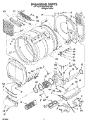 Part Location Diagram of 8528122 Whirlpool BAFFLE-DRM
