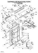 CONTROLS AND REAR PANEL PARTS Diagram and Parts List for 3XLBR5432JQ5  Whirlpool Washer