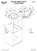TOP AND CABINET, LITERATURE Diagram and Parts List for LSQ9665JQ4  Whirlpool Washer