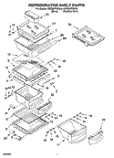 REFRIGERATOR SHELF PARTS Diagram and Parts List for KSRB22FKSS04  KitchenAid Refrigerator