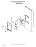 DISPENSER FRONT PARTS Diagram and Parts List for KFIS25XVMS9  KitchenAid Refrigerator